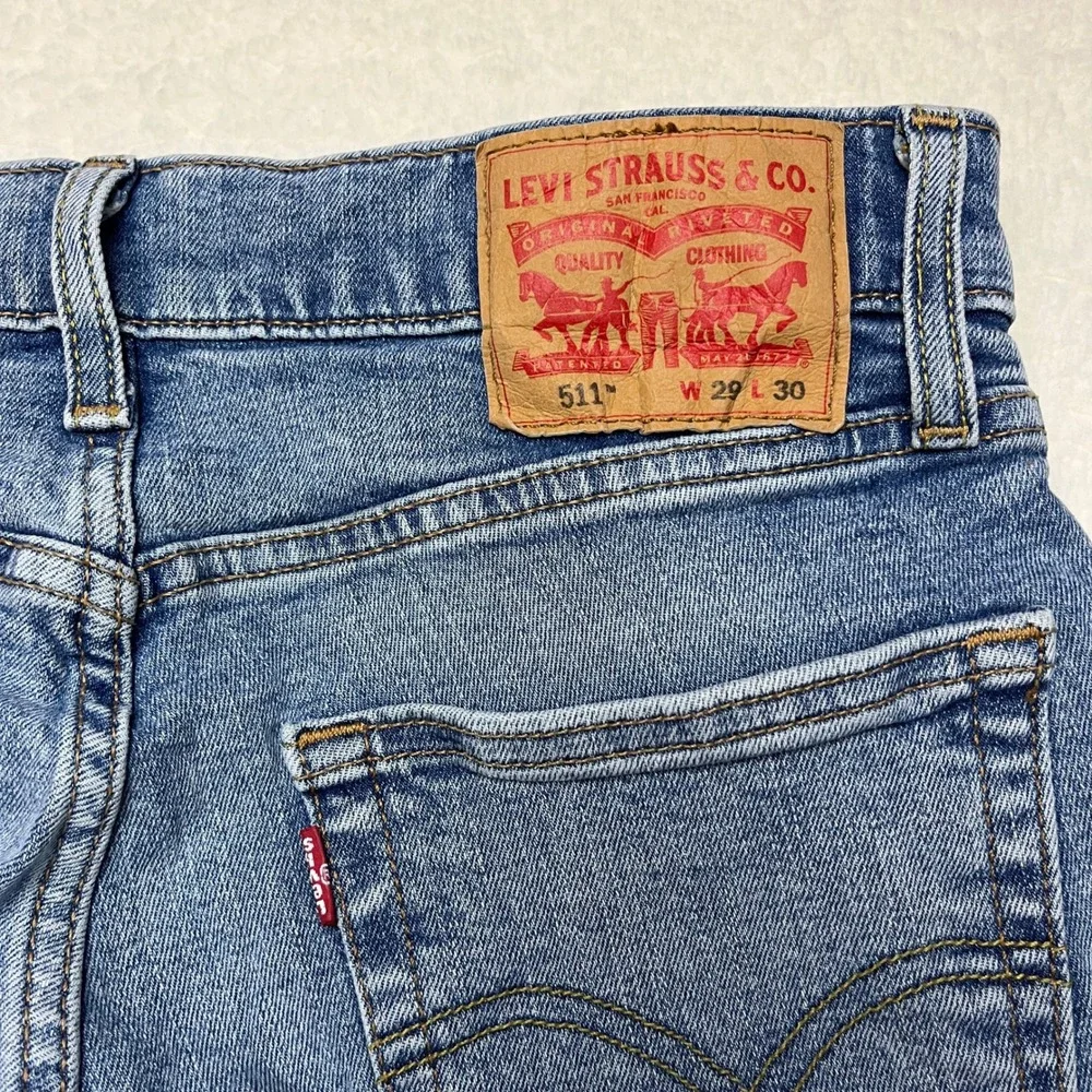 Levi's Jeans Mens 29x30 Blue 511 Slim Fit Denim Pants Medium‎ Wash 04511-3043